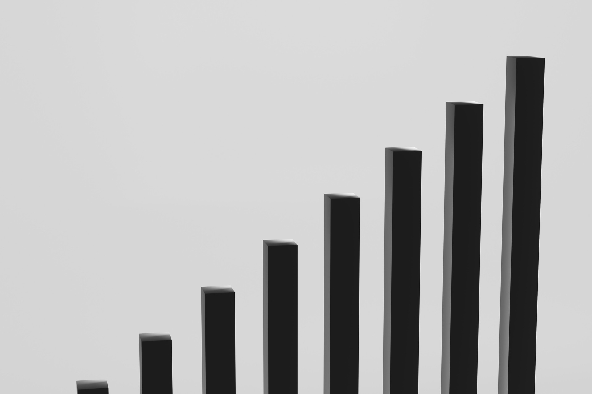 3d render A series of black and white bars are stacked on top of each other